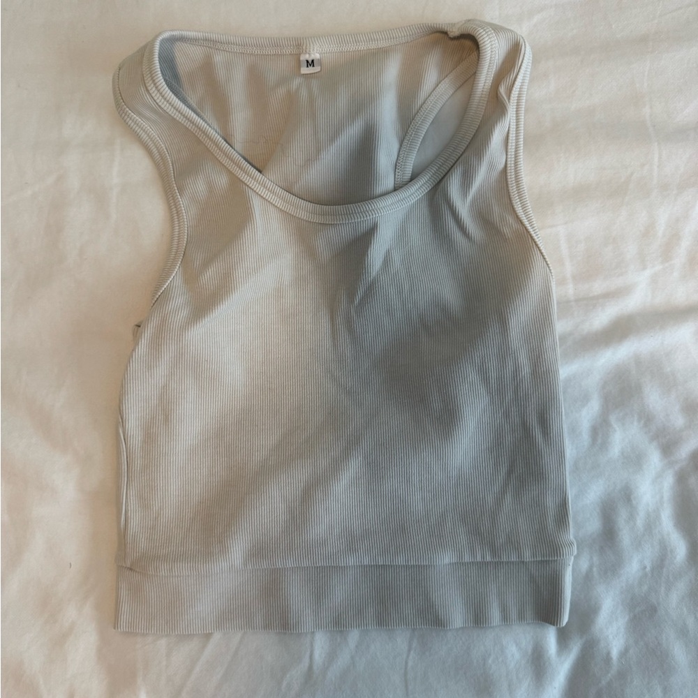 Women's Sleeveless Ribbed Top - Cream